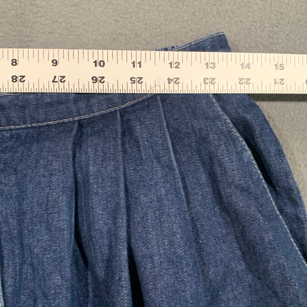 Alfred Dunner Denim Skirt Women 12 Blue Button Front Midi Vintage Made in USA - Picture 3 of 5